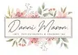 A floral business card with the name of danni mason.