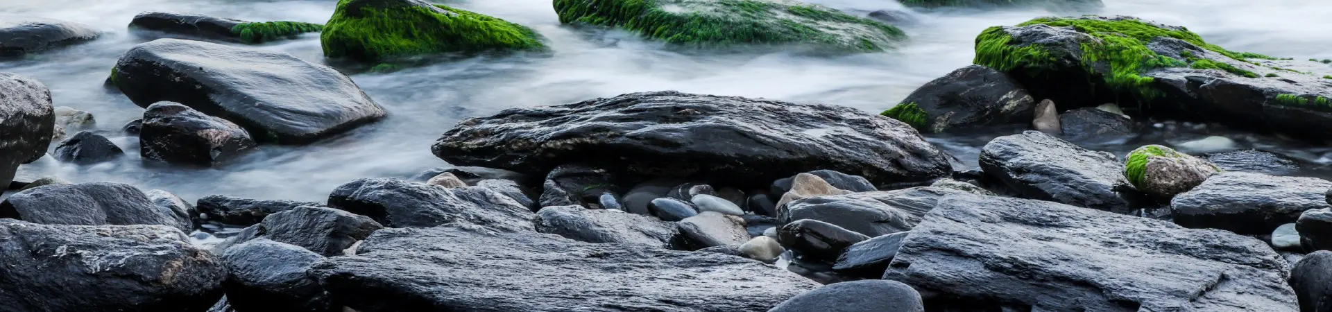 A close up of rocks near the water